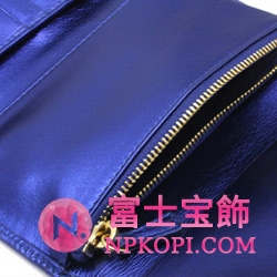 ミュウミュウ MIU MIU 三つ折り財布 財布 サイフ メタリックブルー 5M1097-LAME-BLUETTE